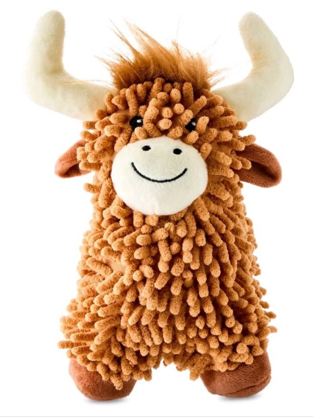 Vibrant Life Brown Highland Cow Plush Dog Toy with Squeaker, Chew Level 1